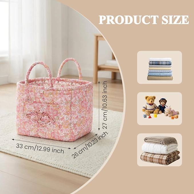 Floral Fabric Storage Basket Car Interior Storage Basket Underwear Sundries Laundry Baskets Supplies Home Organizer Bag (style 8)