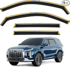 in-Channel Window Rain Guards Fit for Hyundai Palisade 2020 2021 2022 2023 2024 2025 Rain Guards Extra Durable Side Window Deflectors Visor Vent Visors Vent Shades Car Accessories -4 pcs