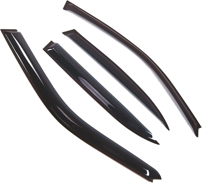 WD2-496 Dark Smoke 4 Pcs Set Window Visor (Outside Mount) Deflector Rain Guard Compatible with 1995-2001 BMW 740i