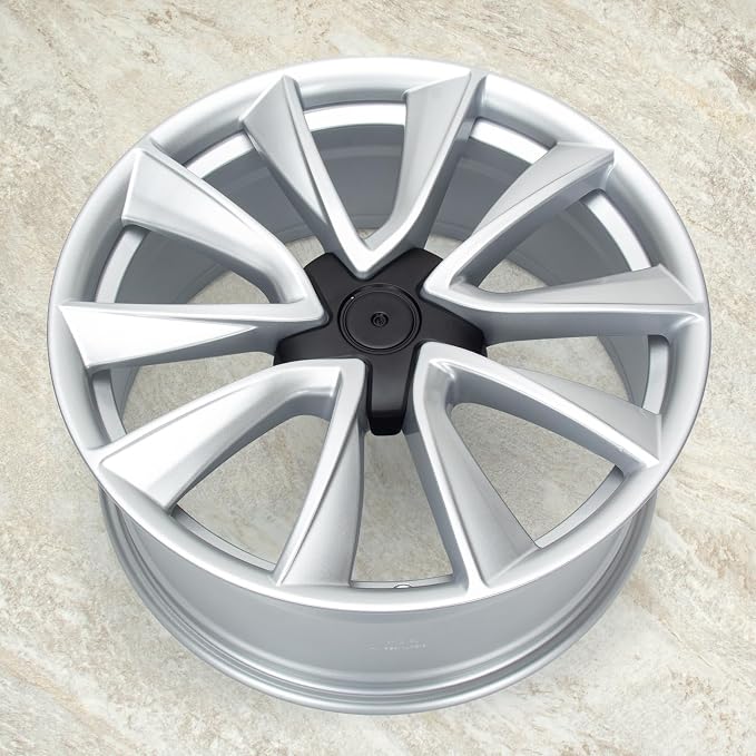New 19x8.5" 19 Inch Premium Aluminum Alloy Wheel Rim Compatible with Model 3 2017-2023 | OEM Design, Alloy Replacement Wheel, Super Duty Car Rims Replacement - OE Stock Specs, Shiny Silver