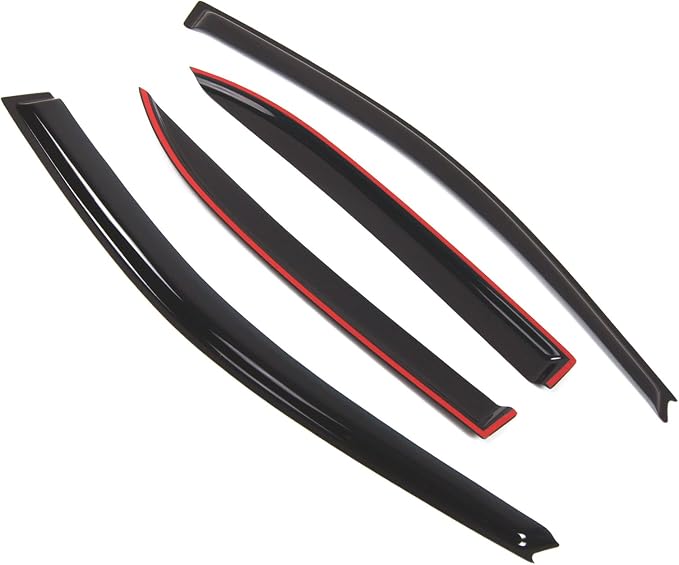 WD2-421 Dark Smoke 4 Pcs Set Window Visor (Outside Mount) Deflector Rain Guard Compatible with 2003-2008 Toyota Corolla Sedan