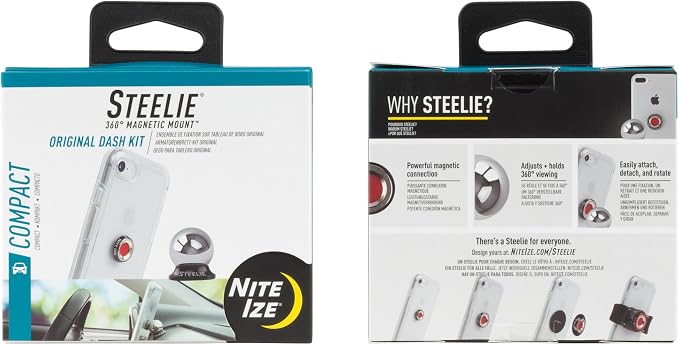 Steelie Original Dash Kit - Magnetic Phone Mount for Car Dashboard - Car Phone Holder with Strong Steelie Magnet & 3M VHB Adhesive