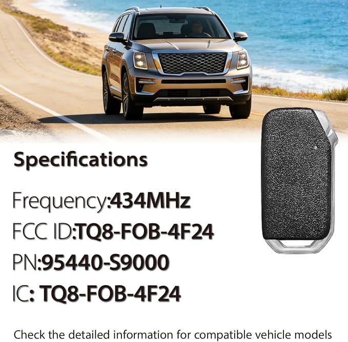 Replacement for 2020 Kia Telluride Key Fob TQ8-FOB-4F24 434MHz 4 Buttons