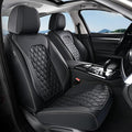 Coverado Front Seat Covers, Waterproof Nappa Leather Anti-Scratch Protectors, Universal Fit for Sedans, SUVs, Pickups, Car Accessories, Waterproof Seat Covers-Black