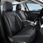 Coverado Front Seat Covers, Waterproof Nappa Leather Anti-Scratch Protectors, Universal Fit for Sedans, SUVs, Pickups, Car Accessories, Waterproof Seat Covers-Black