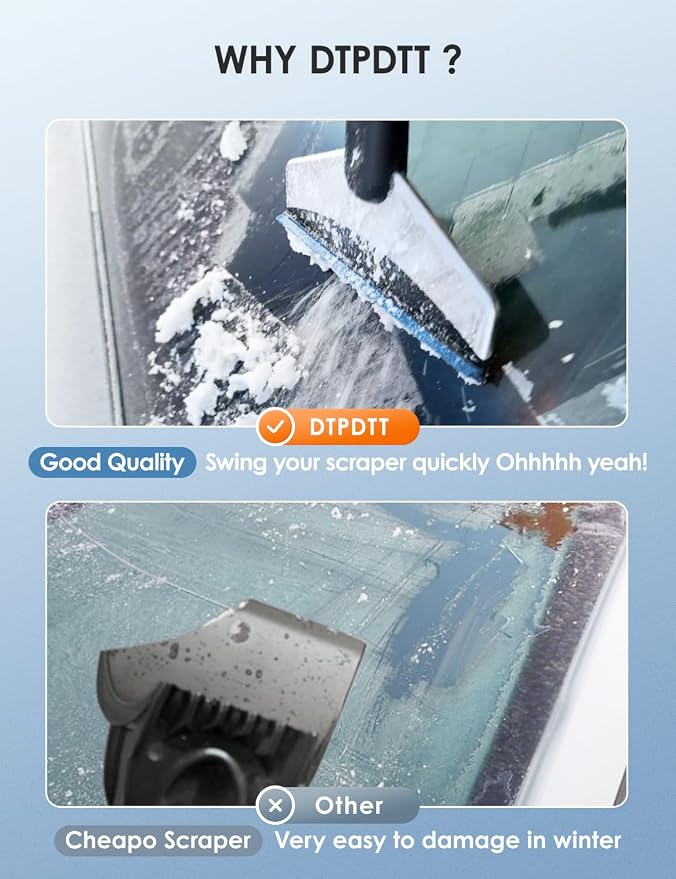 Ice Scrapers for Car Windshield-Winter Windshield Scraper for Ice and Snow, Car Window Scraper for Snow and Ice,Wide Ice Scraper Quickly Scrape and Remove Snow