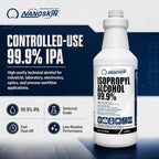 99.9% Isopropyl Alcohol (IPA) 1 Gallon Total (32 fl oz x 4) – High-Purity Technical Grade Alcohol for Industrial & Laboratory Use, Fast Evaporating, Low-Residue Formula