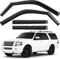 GrandWheel Window Deflectors Smoke Tinted in-Channel Side Window Vent Visor Deflectors Rain Guards Compatible with Expedition 2007-2017 - 4pcs. GW0876