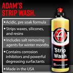 Adam's Polishes Strip Car Wash Soap (Gallon) - Sealant & Car Wax Remover Shampoo Salt Remover, Presoak, & Acidic Wash | Thick Suds For Use In Car Cleaning Kit, Foam Cannon, Foam Gun