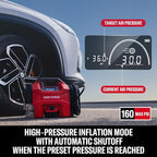 3-in-1 Tire Inflator, 160PSI Portable Air Compressor/Car Vacuum/Dust Blower, 20V Cordless & 12V Car Power, Air Pump with LED Light for Cars Trucks RV Tires (Battery Sold Separately)