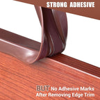 Slimline Cabinet Door Edge Protector, 3/4" Self Adhesive Peel and Stick Rubber Edge Guards, Flexible U Shaped Strips for Kitchen & Garbage Drawer Fronts, Edge Trims for Desks and Shelfves, Brown, 10Ft