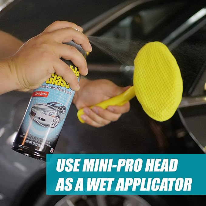 95164 Reach & Clean Wet-Dry Pro Windshield Cleaning Tool With Extendable Handle, Standard and Mini Cleaning Heads, Reusable Microfiber Pads, and Storage Bag for Auto and Home Glass