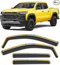 in-Channel Window Rain Guard for Chevy Colorado/GMC Canyon 2023 2024 2025 2026 Crew Cab Rain Guards Side truck Window Visors low profile Vent Visor Window Deflectors Vent Shades Car Accessories