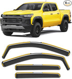in-Channel Window Rain Guard for Chevy Colorado/GMC Canyon 2023 2024 2025 2026 Crew Cab Rain Guards Side truck Window Visors low profile Vent Visor Window Deflectors Vent Shades Car Accessories