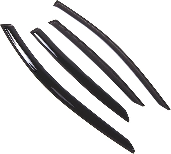 WD2-778B Dark Smoke 4 Pcs Set Window Visor (Outside Mount) Deflector Rain Guard Compatible with 2016-2018 Acura ILX