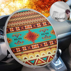 Aztec Steering Wheel Sun Shade Cover Anti-Heat Steering Wheel Sun Block Cover Heat Reflector Universal 17 inch Steering Wheel Sunshade for Most Cars SUV Sedan Van Trucks