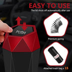 Car Trash Can with Lid - 1-Pack, Interior Accessories for Vehicles, Leakproof Garbage Can with 30 Detachable Trash Bags, Multipurpose Organizers and Storage Solutions for Home and Office