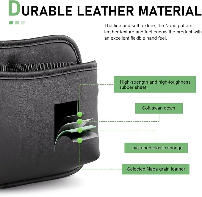 2 PCS Car Seat Side Storage Pocket, PU Leather Multifunctional Car Interior Organizer Bag for Phone Keys Sunglasses Wallet Holder, Universal for Cars Seat Door Console (Black)