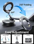 【Newest Vacuum Magnetic Phone Holder for Car Phone Holder Mount【Movable Vacuum Suction】 Magsafe Car Mount Cell Phone Holders for Your Car Accessories for Women Men for iPhone 17 16 -Black