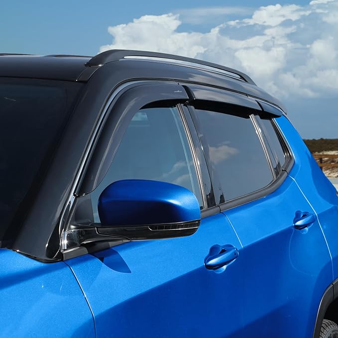 Goodyear Shatterproof Window Deflectors for Jeep Compass 2017-2026, Tape-on Rain Guards, Window Visors, Vent Deflector Visor, Car Accessories,6 pcs. - GY008945