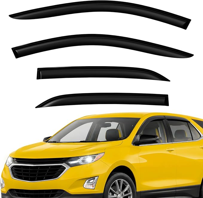 Extra Durable Window Deflectors Tape-On Window Visors Rain Guards Fit for Chevrolet (Chevy) Equinox 2018-2024, Sun Visors, Wind Vent for Shades, Exterior Car Accessories - 4pcs. AG0865