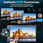 7" Double Din Car Stereo with Wireless Apple CarPlay & Android Auto, QLED Touchscreen, Bluetooth, Backup Camera, 4.2-CHN Audio, 2 Subwoofer Outputs, AM/FM Car Radio