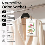 12 Pack Sandalwood Scented Sachets for Drawer, Closet & Small Spaces Air Freshener Bags, Odor Eliminator for Clothes, Car, Wardrobe, Home Fragrance Gift Set