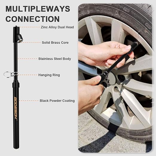 Dual Head Tire Pressure Gauge, Heavy Duty Pencil Tire Gauge Range 10-150PSI,Dual Head Truck Pen Air Pressure Gauge…