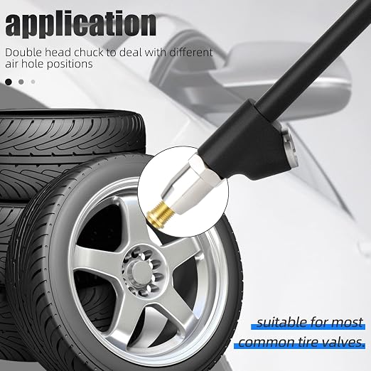 Black Double Straight Type Tire Pressure Gauge，Dual Head Air Pressure Gauge 5Pcs，Pressure Range 10-150 Psi(Suitable for Trucks, etc.