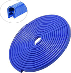U Shape Rubber Seal Car Edge Trim, Automotive Door Protector, No Glue Required, Universal for Most Cars (Blue/10FT)
