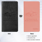 Car Registration & Insurance Card Holder Leather Auto Glove Box Organizer Document Wallet with Magnetic Shut
