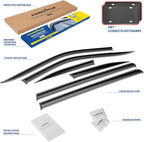 Goodyear Shatterproof Window Deflectors for Toyota Highlander 2020-2026, Tape-on Rain Guards, Window Visors, Vent Deflector Visor, Car Accessories, 6 pcs. - GY008881