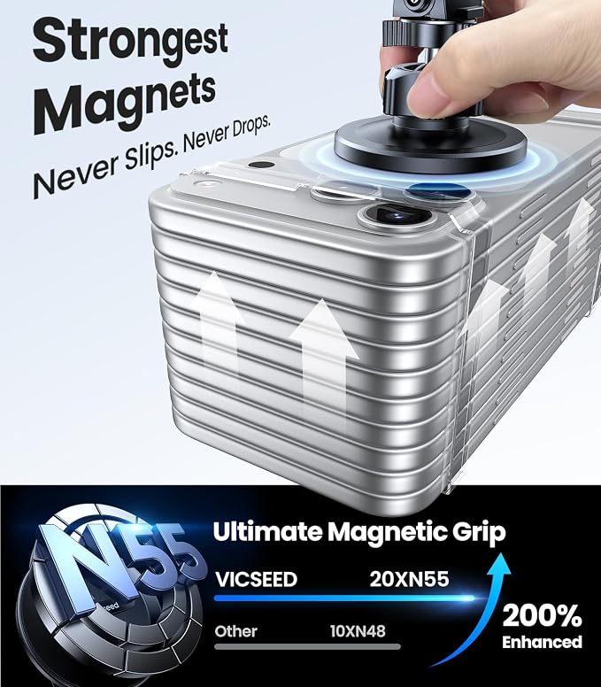 for MagSafe Car Mount [Super Magnet Power & Vent-Safe Clip] Upgraded Steel Core Magnetic Phone Holder 360° Adjustable Hands Free Vent Mount for 17 16 15 14 13 12 Pro Max
