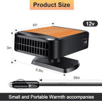 2026 New Upgraded Car Heater, Portable Car Heater, 12V Car Heater Portable,Car Defroster Windshield Heater Plug In Car Heater Windshield Defogger with 360° Rotation Car Heaters for Vehicle