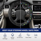 RPG Dice Steering Wheel Cover, Non Slip Polyester Car Wheel Protector for Car SUV Truck, Universal 15 Inch