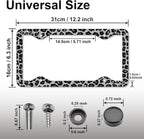 Black Gray Leopard Print License Plate Frames，Cheetah Print Car Accessories for Women and Men ，Cute Aluminum License Plate Frame Fits Standard US Vehicles Size 12.2 x 6 Inch (Gray-Leopard Print)