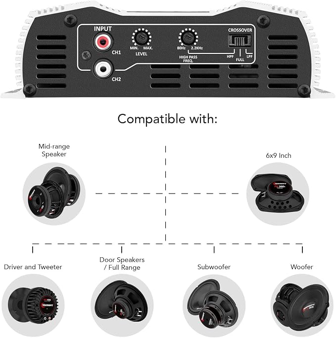 DS 800x2 Module 2 Ohms 800W RMS 2 Channel Car Sound Amplifier