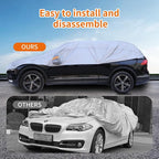 Half Car Cover, Windshield Cover for Ice and Snow with Cotton Liner, Hail Protector Car Cover Waterproof All Weather for Snow, Sun, Rain, Dust, UV Protection Fit SUV M
