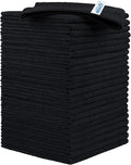 Black Microfiber Cleaning Cloth, 24 Pack Cleaning Towels for Kitchen, Lint Free, Scratch-Free, Highly Absorbent, and Reusable Cleaning Rags for House, Window and Glass, Cars, 11.5 X11.5 inch