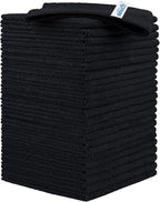Black Microfiber Cleaning Cloth, 24 Pack Cleaning Towels for Kitchen, Lint Free, Scratch-Free, Highly Absorbent, and Reusable Cleaning Rags for House, Window and Glass, Cars, 11.5 X11.5 inch