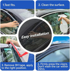 Window Visors Rain Guards for 2002-2008 Dodge Ram 1500 Quad Cab/Extended Cab, Window Vent Wind Deflectors Visors Shades for 03-09 Dodge Ram 2500 3500 Extended Cab