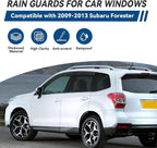 4pcs Front+Rear Smoke Tint Sun/Rain Guard Outside Mount Tape-On Vent Window Visors Compatible with 09-13 Forester