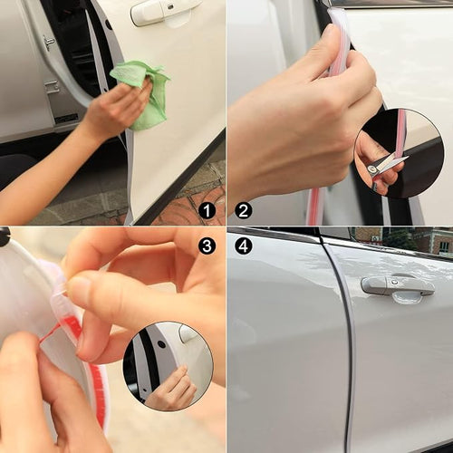 16.4ft (5m) Car Door Edge Guards Clear – Self-Adhesive PVC, U-Shaped, Fits Most Vehicles, Scratch- and Chip-Resistant – Reduces Dings in Parking Lots