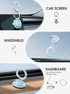 Ultra-Thin Vacuum Magnetic Car Phone Holder for MagSafe[108+LBS Strongest Suction & 3000gf Strongest Magnetic],360°Adjustable Suction Cup Phone Mount for Car,Gym,Mirror,Men Women-Blue