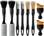 8PCS Car Detailing Brush Set, Car Interior and Exterior Soft Bristle Cleaning Brushes, Includes 4 Different Brushes, Multi-use for Auto Detailing, Dashboard, Vents, Wheels and Tires