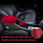 7PCS Set car Interior Aesthetic Accessories, Fluffy 15 inch Steering Wheel Cover, armrest pad, seat Belt Cover,Gear Shift Cover, Fit Girly car Accessories for Women.