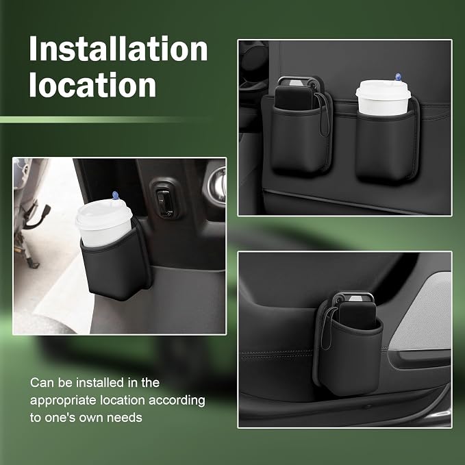 Car Seat Side Storage Pouch, Automotive Interior Phone Holder Organizer, Vehicle Gap Storage Bag for Small Items, Universal for Most Cars (Black)