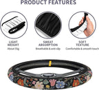 Car Steering Wheel Cover for Women Men, Non-Slip Garden Strawberry Steering Wheel Protector, Universal 14"-15" Fit for Cars, SUVs, Trucks (Garden Strawberry)