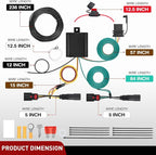 4 Pin Trailer Wiring Kit 56327 Vehicle Standard 4 Way Connector Custom for 2015 2016 2017 2018 2019 2020 2021 2022 2023 2024 Ford Transit-150, Transit-250, Transit-350, E-Transit Hitch