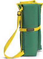 Heated Stadium Seat, Foldable, Lightweight with Carrying Strap, Foam Cushion for Comfort, Adjustable, Back Support, Multi-Functional Use As Stadium Seat or Seat Pad, Green/Yellow